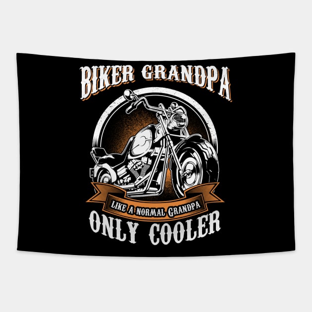 Only Cool Grandpa Rides Motorcycles T Shirt Rider Gift Tapestry by easleyzzi