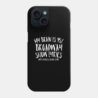 My Brain Is 95 Broadway Lyrics Theatre Phone Case