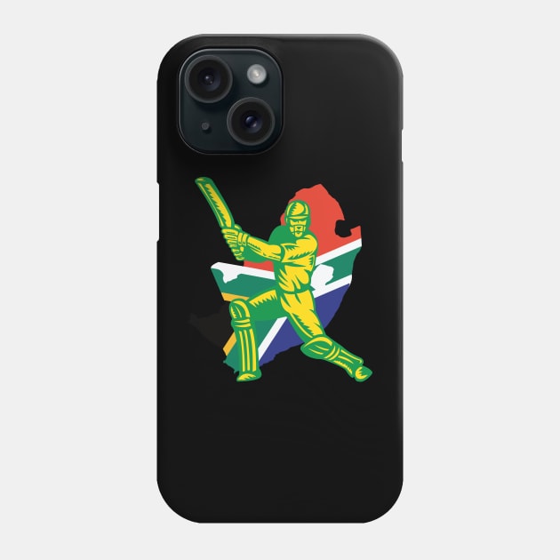 South Africa Cricket Player Batsman Design Phone Case by alltheprints