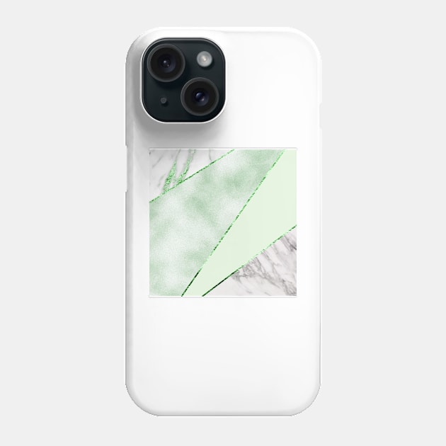 Lush forest green with silver marble Phone Case by marbleco