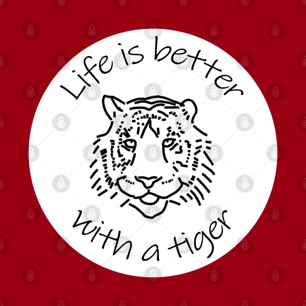 Animals Quote Disc Life is Better with a Tiger by ellenhenryart