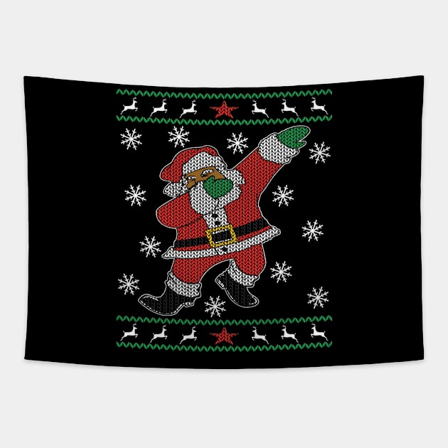 Dabbing Black Santa Tapestry by EthosWear