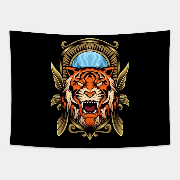 Tiger King Tapestry by Pixel Poetry