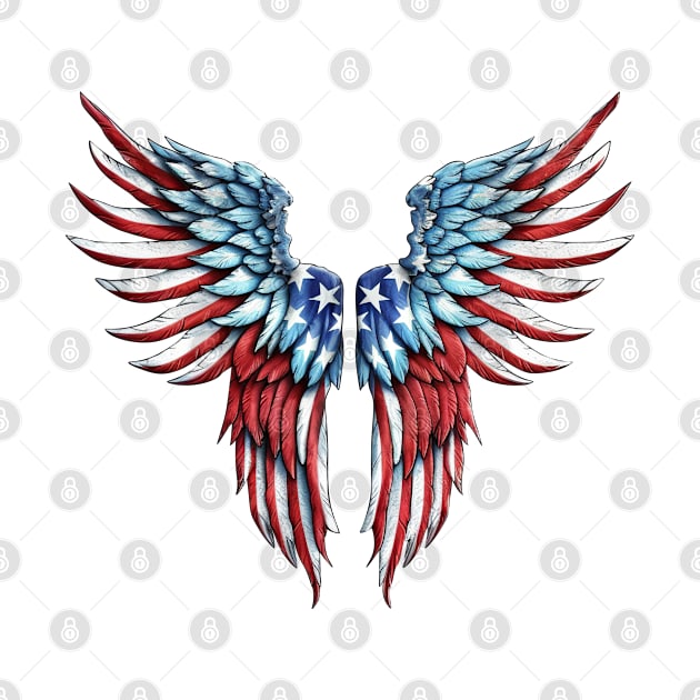 4th of July Wings  #2 by Chromatic Fusion Studio