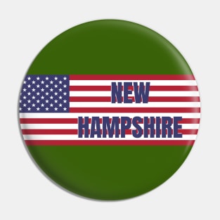 New Hampshire State in American Flag Pin