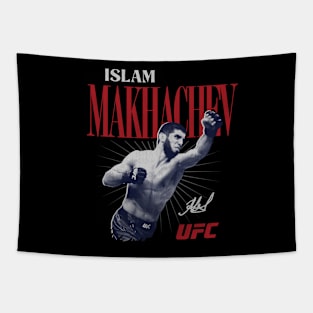 Islam Makhachev Retro Bitmap Tapestry