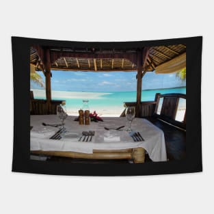 seaside dining Tapestry