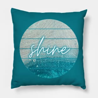 Shine - Teal & Pearl Acrylic Fluid Pour Pillow