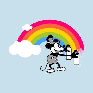 STEAMBOAT WILLIE - Graffiti rainbow T-Shirt