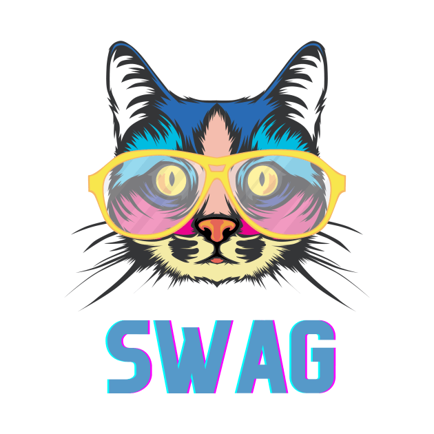 Cat wearing glass swag by Purrfect Shop