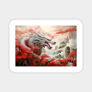 Dragon Animal Creature Fantasy Colorful Realistic Illustration Magnet