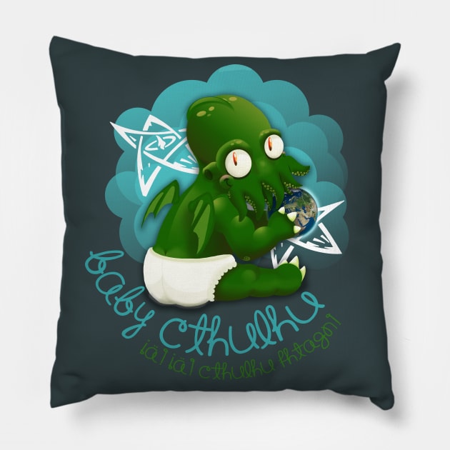 A cute baby cthulhu Pillow by AlexRoivas