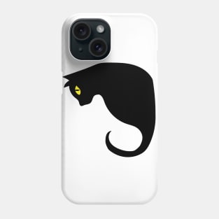 Black cat side stare Phone Case