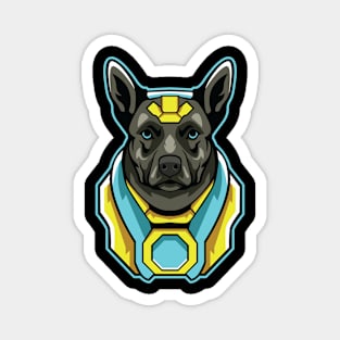 cyborg dog illustration Magnet