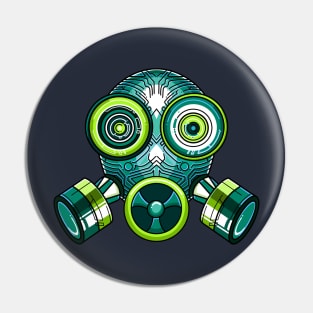 Green Tech Gas mask Quarantine T-Shirt Pin