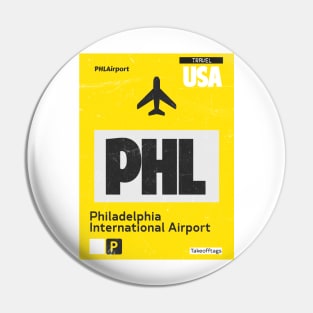 PHL Philadelphia airport yellow Pin