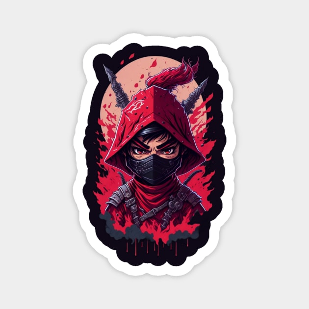 evil ninja man face Magnet by Rizstor