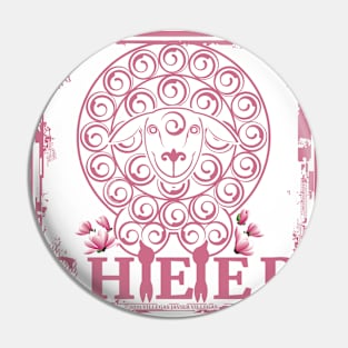 Pink white sheep Pin