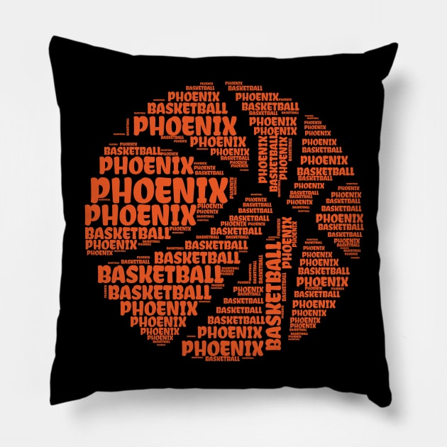 Phoenix Typography Design Basketball Pillow by jodotodesign