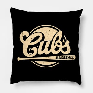 Cubs Up to Bat Vintage Edition Pillow