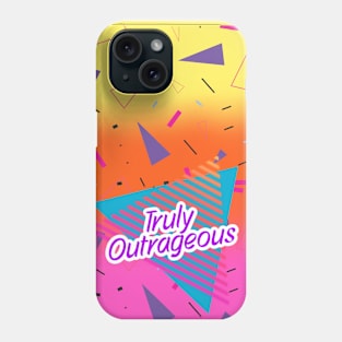 80's Throwback Truly Outrageous Neon Yellow, Orange, Pink Ombre Phone Case