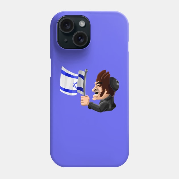 javier milei with israeli flag demonstrating his religious status Phone Case by Super-TS