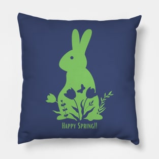 Happy Spring Easter Bunny Pillow