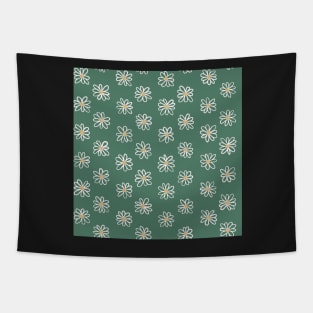 Sage green and white paper daisies Tapestry