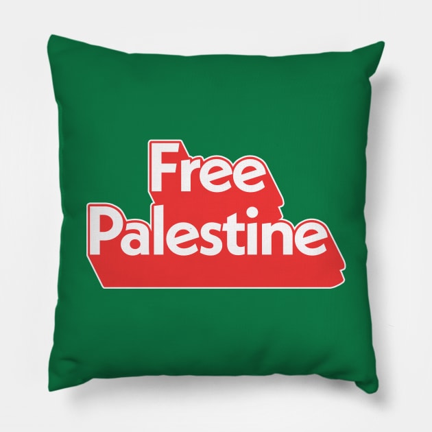 Free Palestine / Retro Style Design Pillow by DankFutura