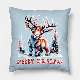 Merry Christmas Adorable Baby Reindeer Pillow