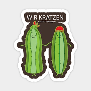 Funny cactus couple (b) Magnet
