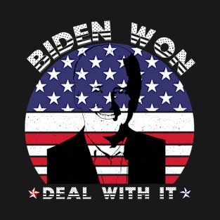 Biden Won Deal With It Retro Sunset T-Shirt