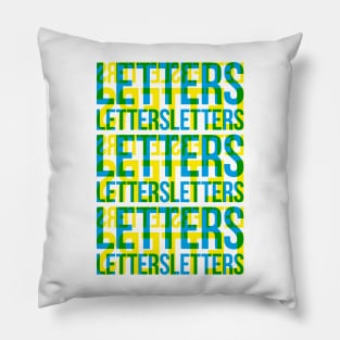 Letters Typography Stack (Blue Yellow Green) Pillow