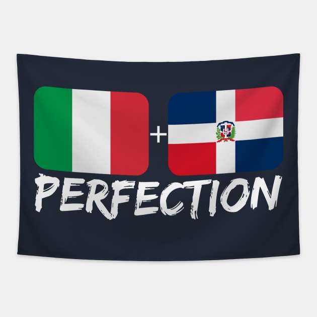 Italian Plus Dominican Perfection DNA Mix Flag Heritage Gift Tapestry by Just Rep It!!