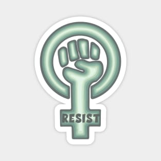 Green Resist Feminist Symbol Magnet