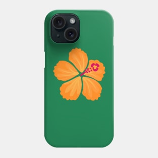 Orange Hand Drawn Hibiscus Flower Phone Case