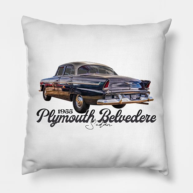 1955 Plymouth Belvedere Sedan Pillow by Gestalt Imagery