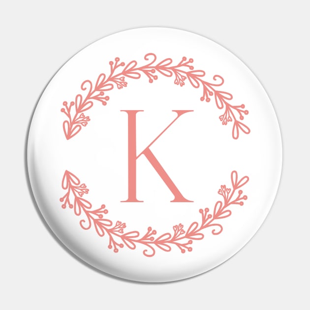 Pink Monogram- Letter K Pin by RosegoldDreams