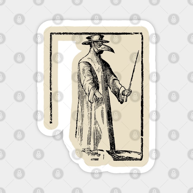 Plague Doctor ∆∆∆ Vintage Illustration Design Magnet by DankFutura