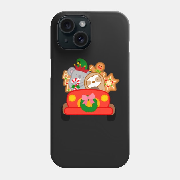 Cute Holiday Cheer Christmas Car Phone Case by theslothinme