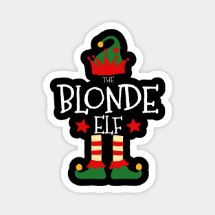 Blonde Elf Matching Family Group Christmas Party Pajamas Magnet