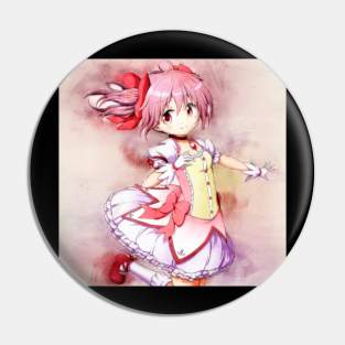 Kaname Madoka Anime Watercolor Pin