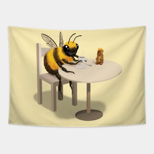 Bee Drinking Tea Tapestry