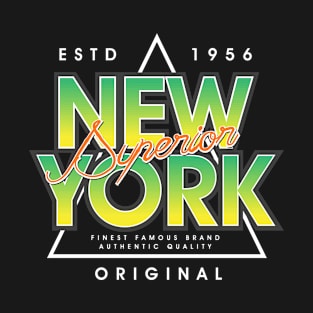 New York Denim Branding Typography T-Shirt