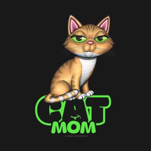 Orange Tabby Cat Mom T-Shirt