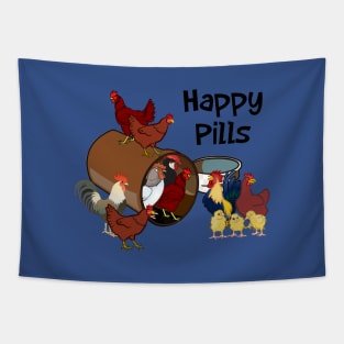 Chickens are my Happy Pills Tapestry