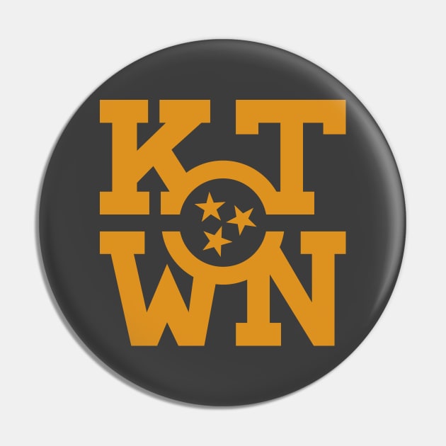 KTWN - Orange on Asphalt Pin by jepegdesign