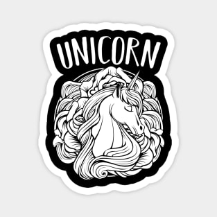 Unicorn - Trendy Line-Art Horse Magical Magnet