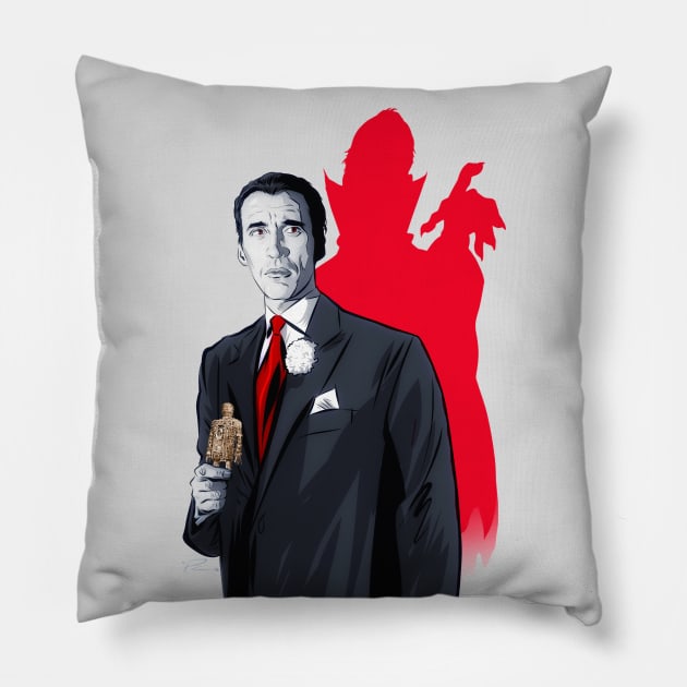 Christopher Lee - An illustration by Paul Cemmick Pillow by PLAYDIGITAL2020