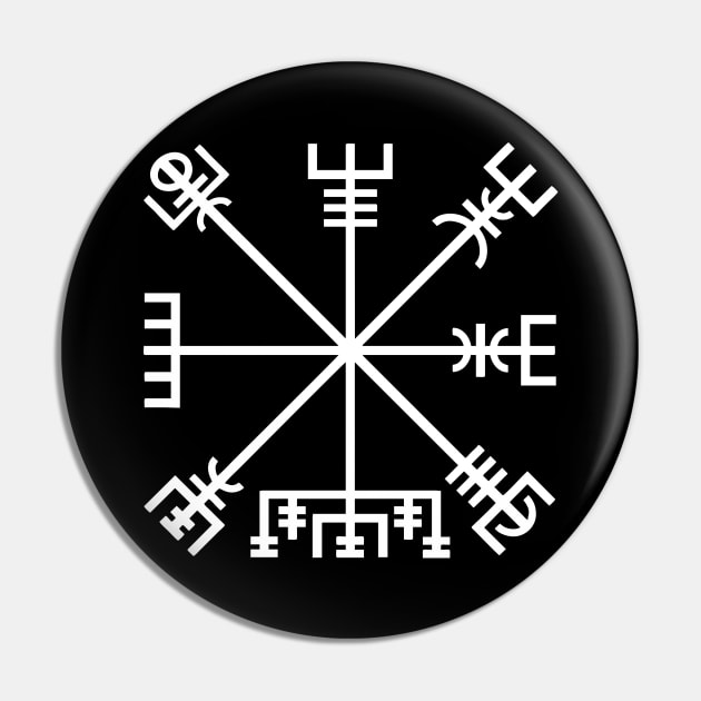 Vegvísir (white symbol) Pin by Vikingnerds